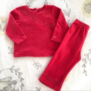 Baby Girls Red Comfy Rose Set Size 18 Months NWT